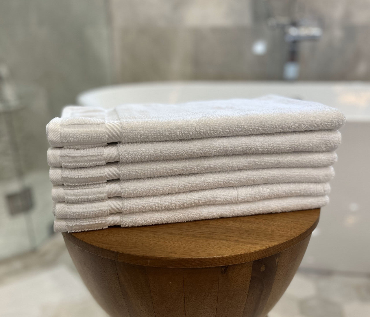 Luxury Piano Key Towels in White - Bulk Qty