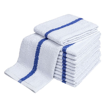 Blue Center Stripe Terry Hand Towel