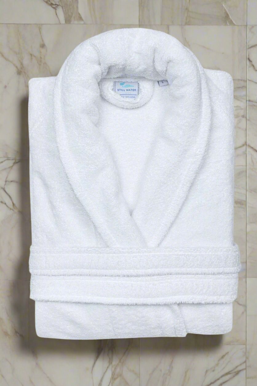 Shawl Collar Terry Robe T400 White