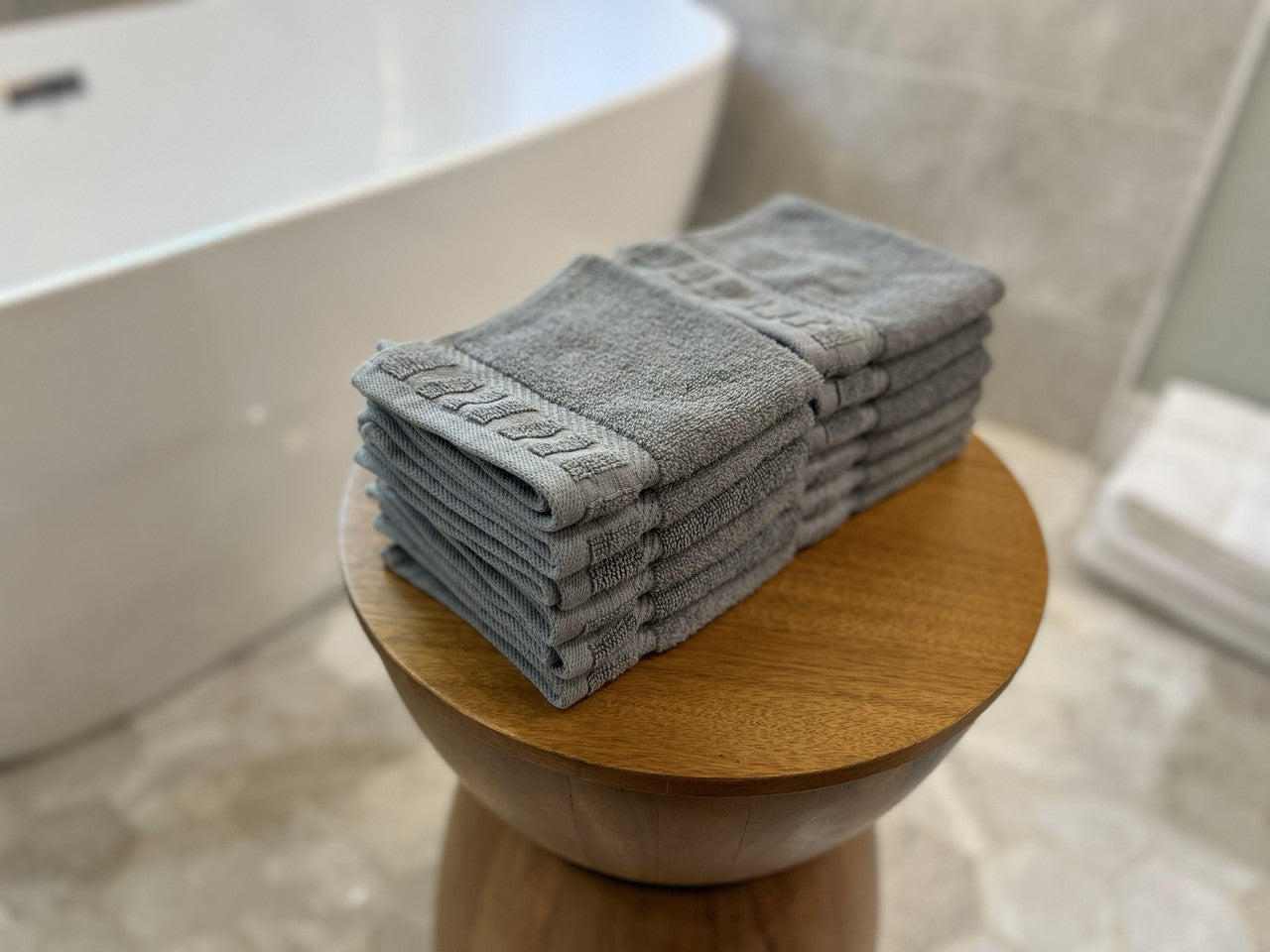 Luxury Piano Key Towels in Grey by Still Water