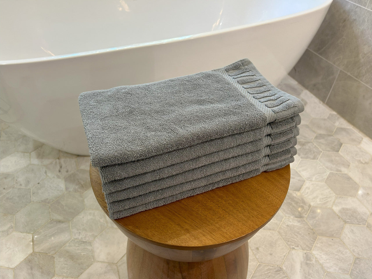 Luxury Piano Key Towels in Grey by Still Water