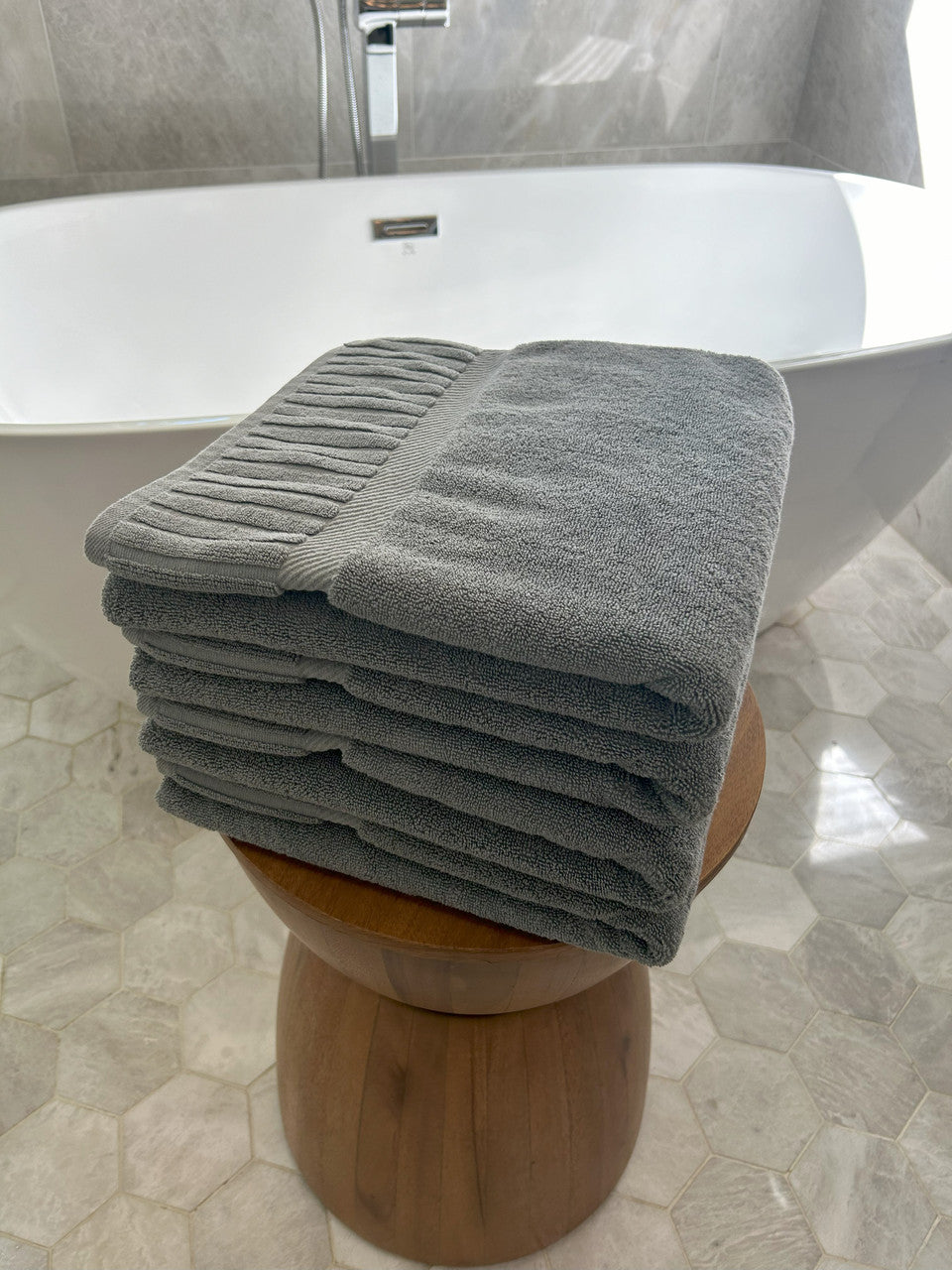 Luxury Piano Key Towels in Grey by Still Water