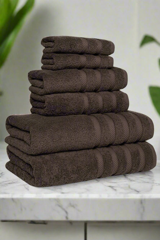 Elysium Chocolate 6-Piece Turkish Towel Set