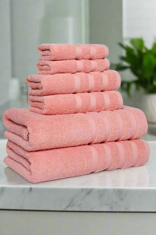 Elysium Coral 6-Piece Turkish Towel Set