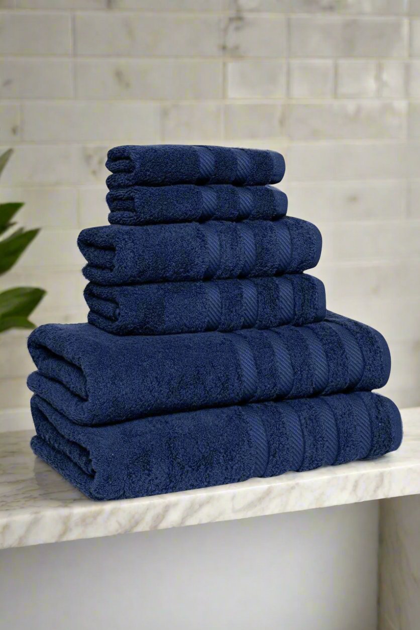 Elysium Navy 6-Piece Turkish Towel Set