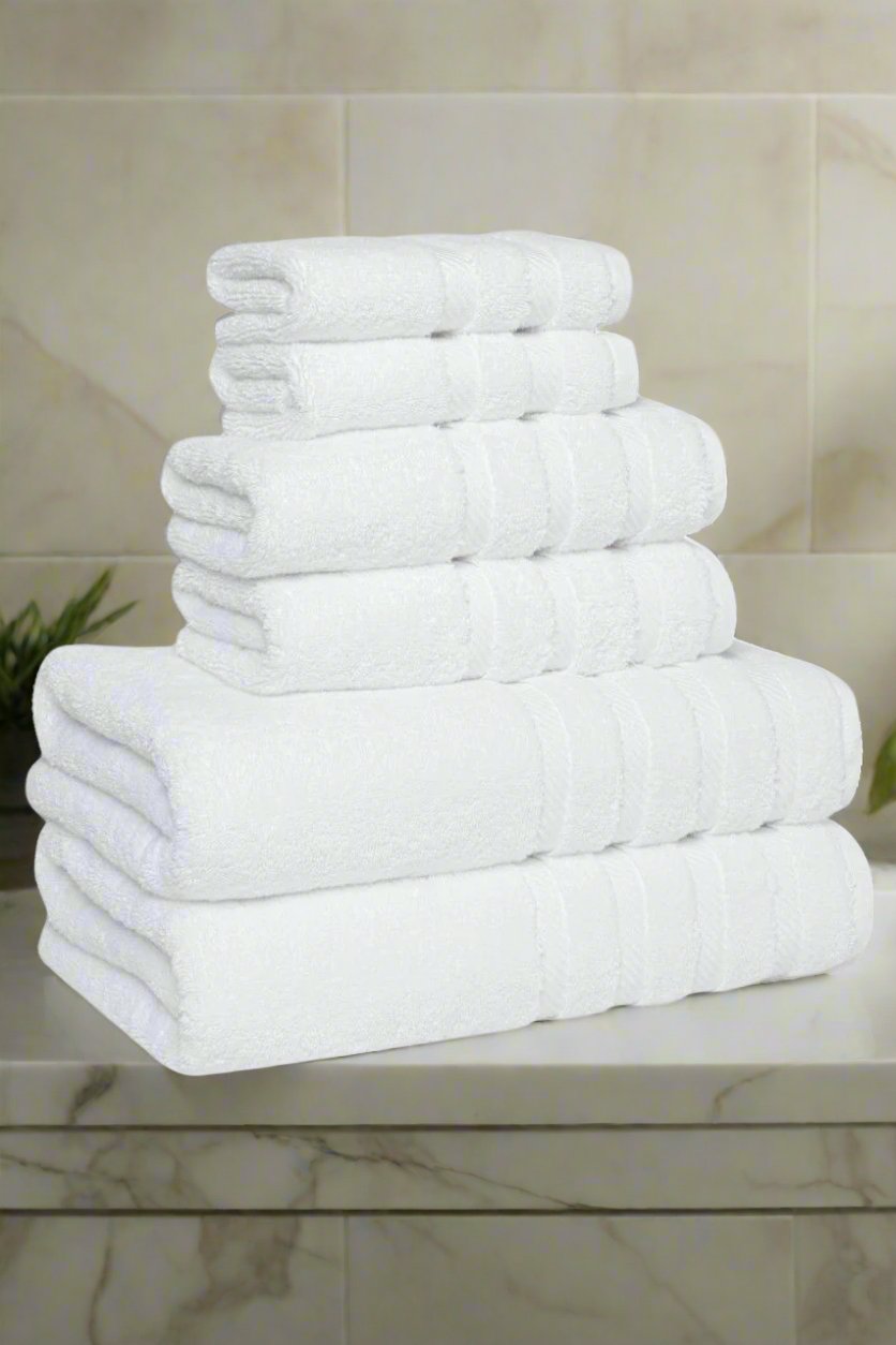 Elysium White 6-Piece Turkish Towel Set