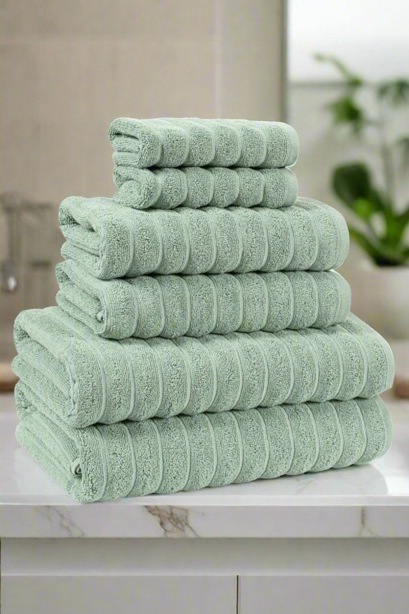 Euphoria Luxury Green 6-Piece Turkish Cotton Towel Set